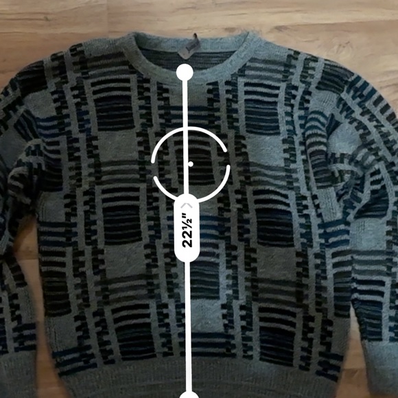 Jantzen vintage sweater, crochet sweater, blue and black accents, loose fit - Picture 3 of 4